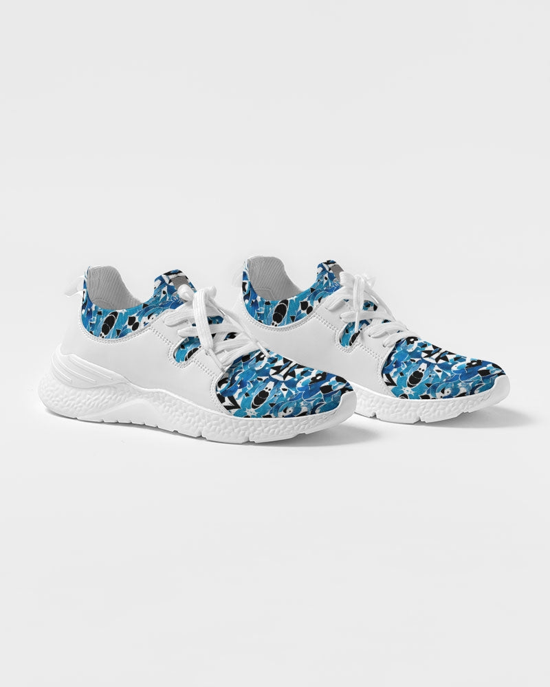 Blue Abstract pattern design Men's Two-Tone Sneaker