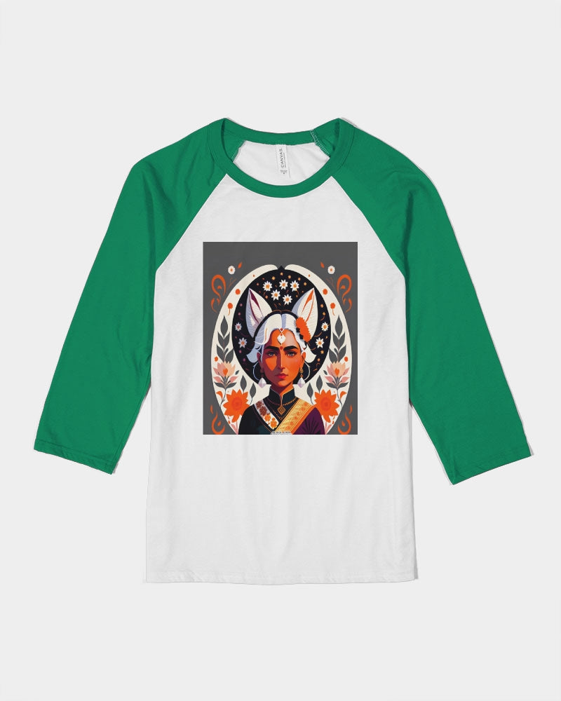 Indian Silver fox Unisex Three-Quarter Sleeve Baseball Tee | Bella + Canvas