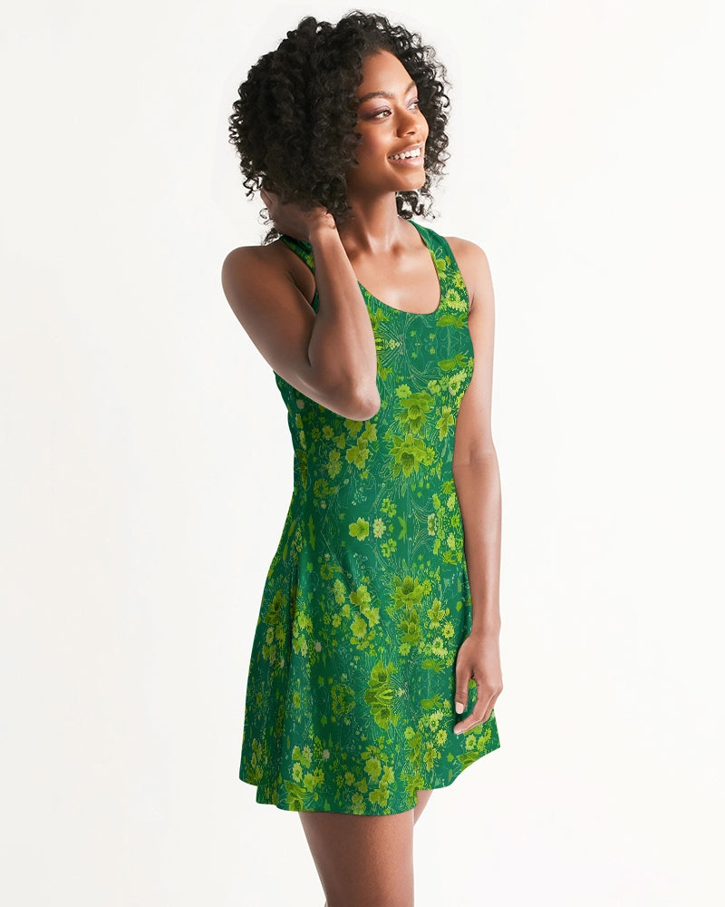 Green lush Repeat pattern Women's Racerback Dress