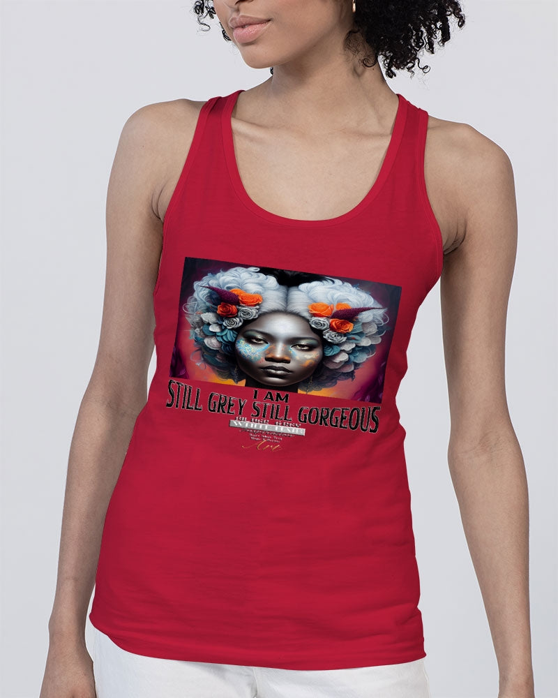 Promoting black women with silver grey hair Unisex Jersey Tank | Bella + Canvas