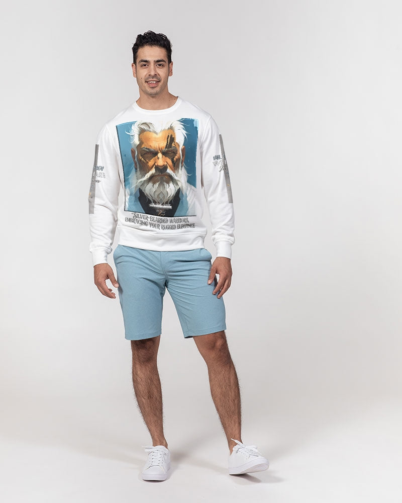 Silver bearded warrior Men's Classic French Terry Crewneck Pullover