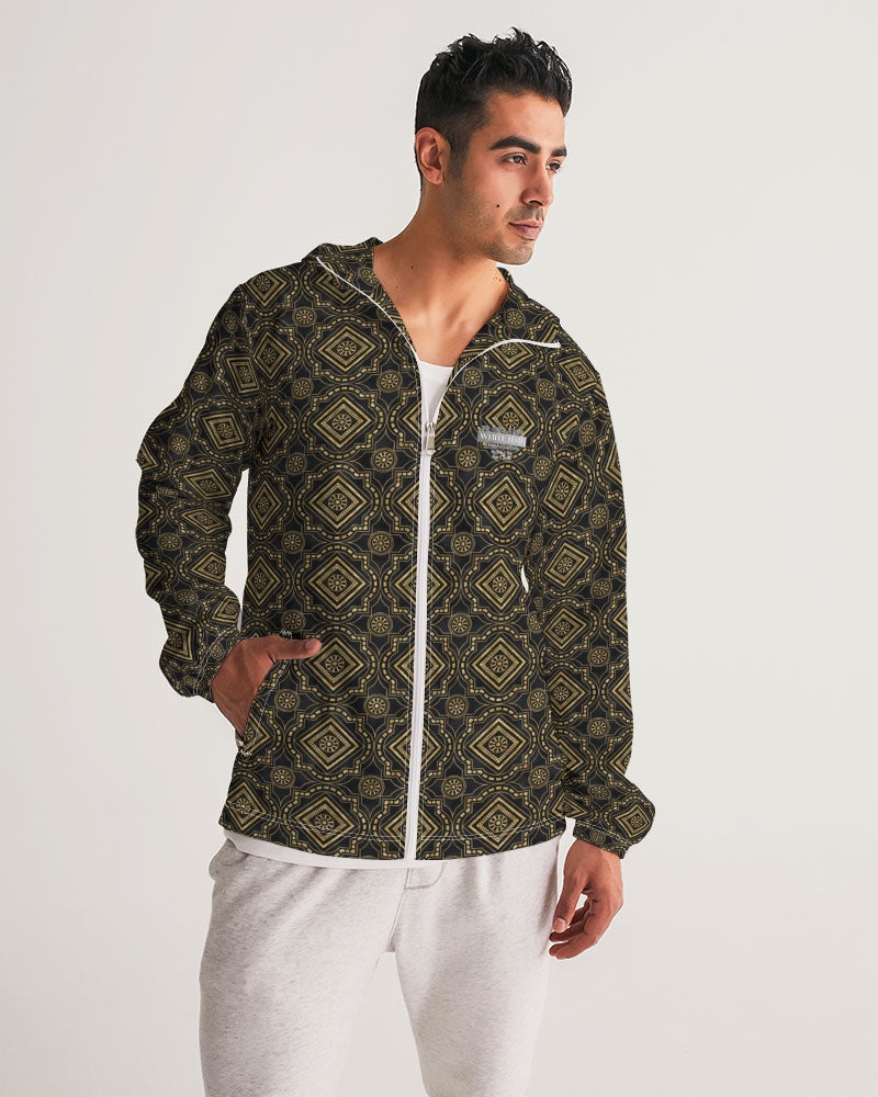 Brown Diamond pattern Men's Windbreaker