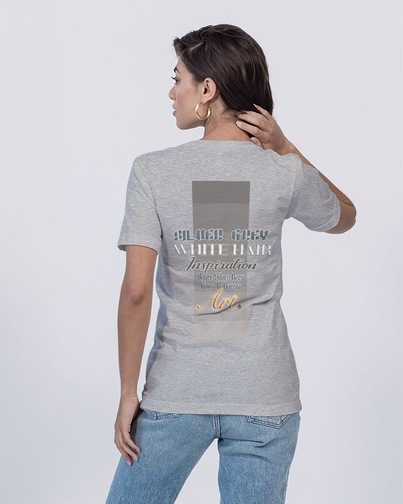 Asian sister with silver grey hair Unisex Jersey V-Neck Tee | Bella + Canvas