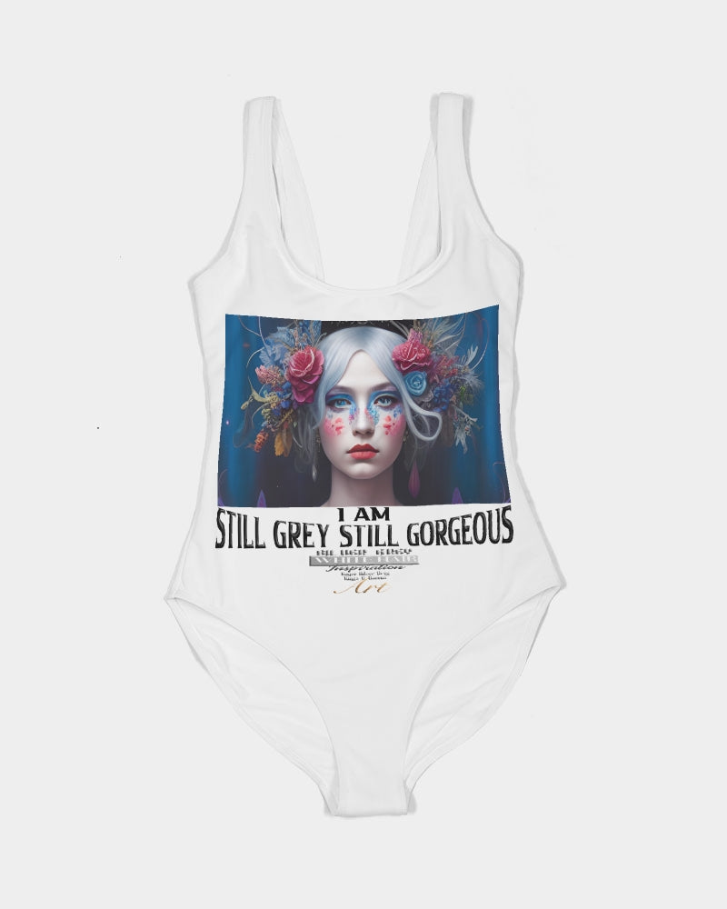 I am Still Grey Still Gorgeous Women's One-Piece Swimsuit