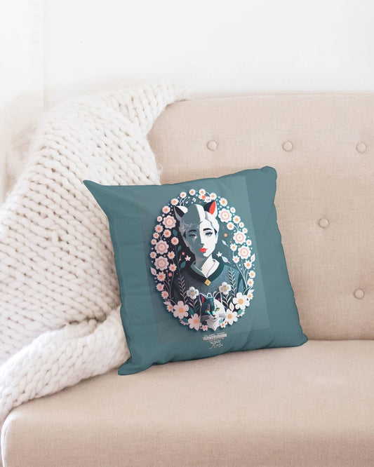 Silverfox flower Throw Pillow Case 16"x16"