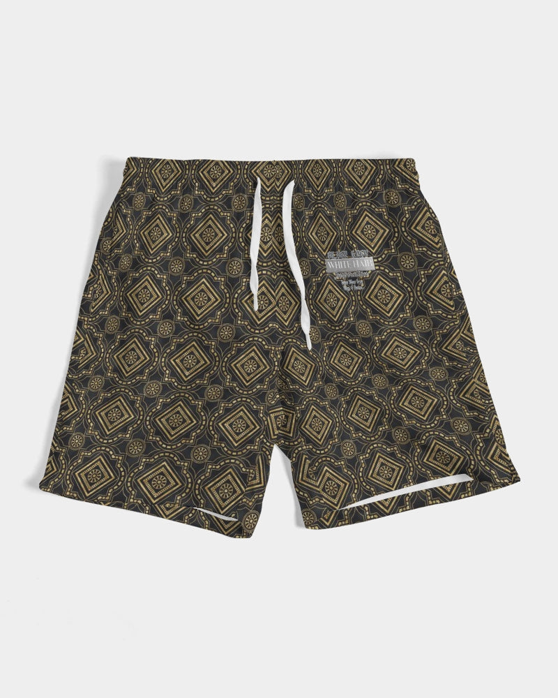 Brown Diamond pattern Men's Swim Trunk