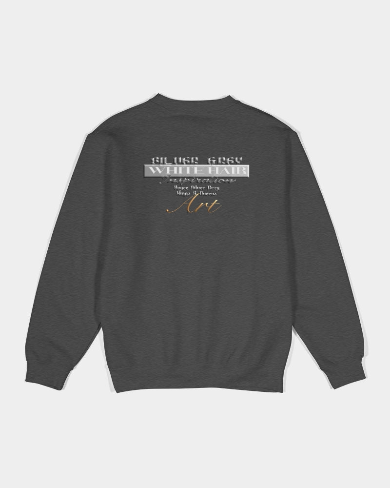 Promoting Asian women with silver grey Unisex Premium Crewneck Sweatshirt | Lane Seven