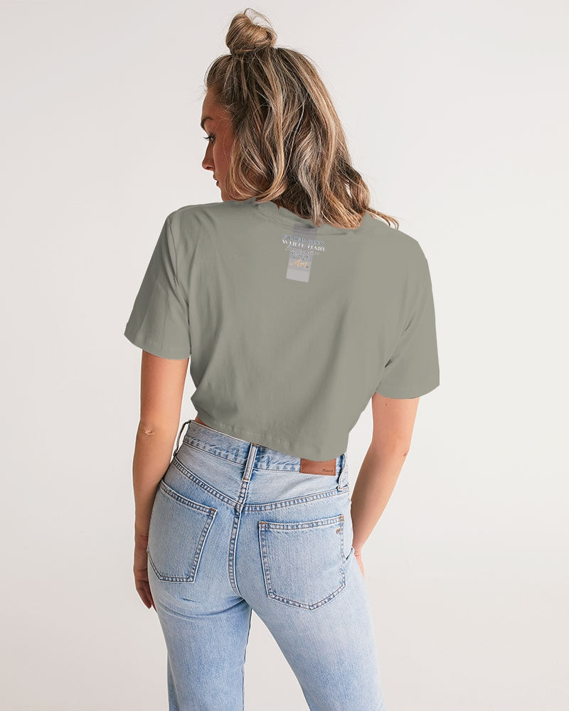 Nubian girl silver fox Women's Twist-Front Cropped Tee