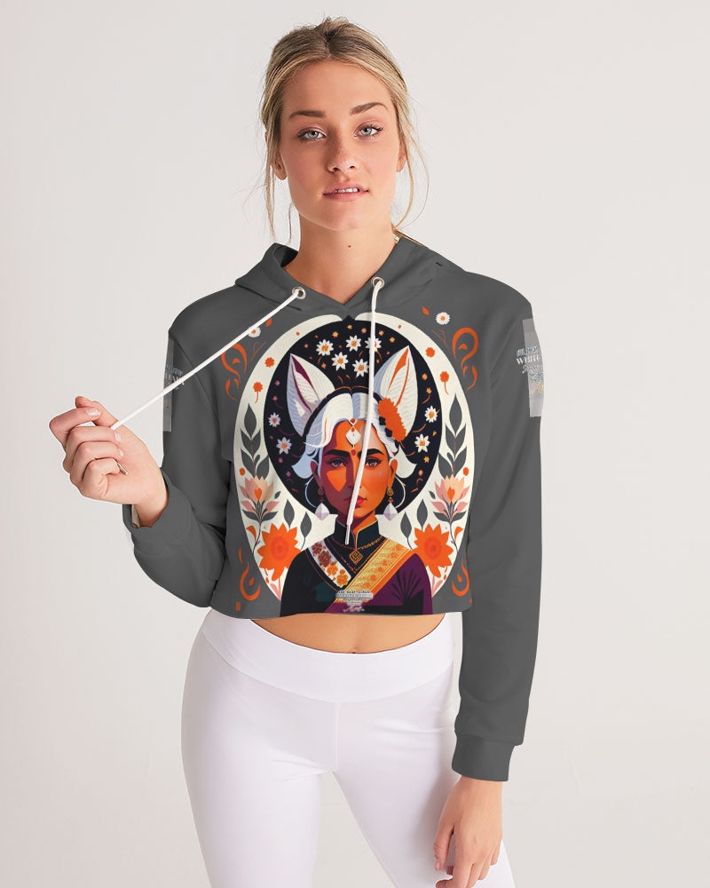 Indian Silver fox Women's Cropped Hoodie