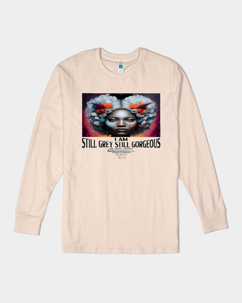 Promoting black women with silver grey hair Unisex Long Sleeve Tee | Lane Seven