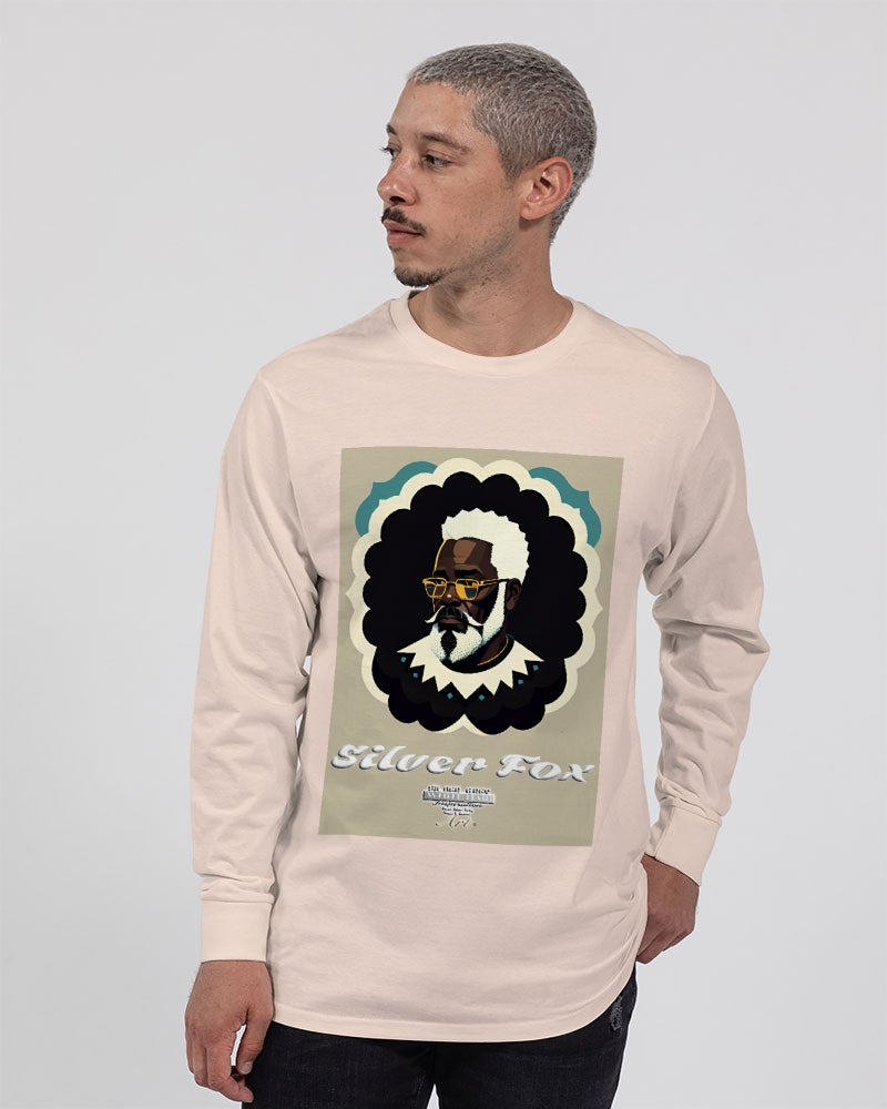 Black gentleman Silverfox Unisex Long Sleeve Tee | Lane Seven