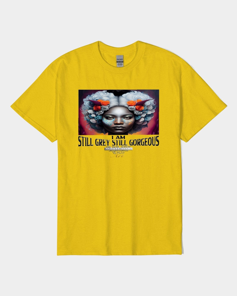 Promoting black women with silver grey hair Unisex Heavy Cotton T-Shirt | Gildan