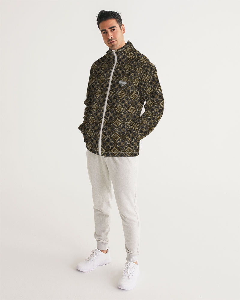 Brown Diamond pattern Men's Windbreaker