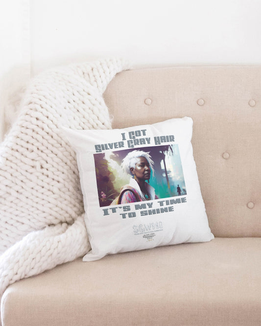 Black sister time to shine Throw Pillow Case 16"x16"