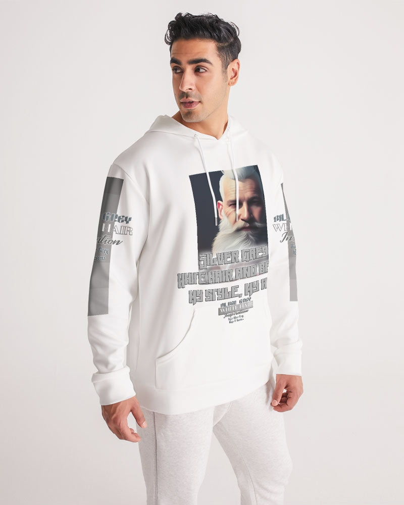 Silver Grey white hair and beard, my style my way Men's Hoodie