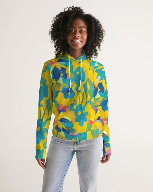 Beautiful yellow and blue hint of red pattern Women's Hoodie