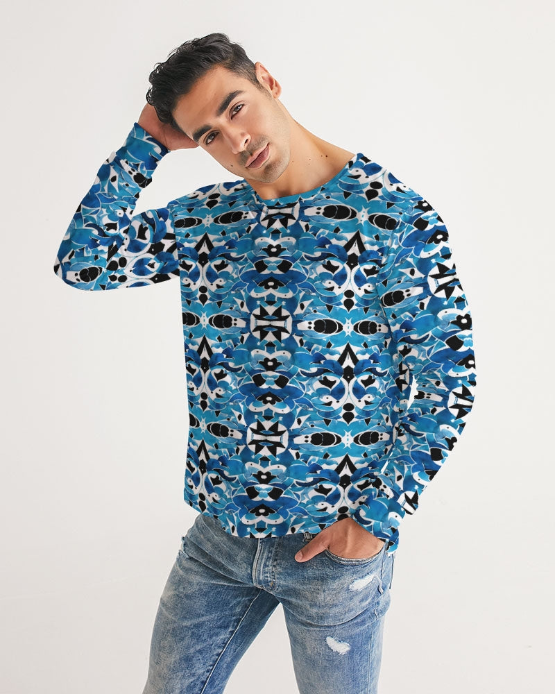 Blue Abstract pattern design Men's Long Sleeve Tee