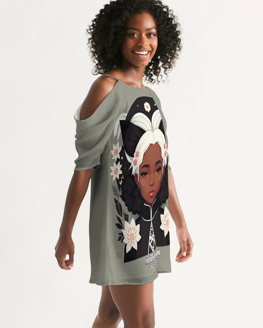 Nubian Silverfox Women's Open Shoulder A-Line Dress