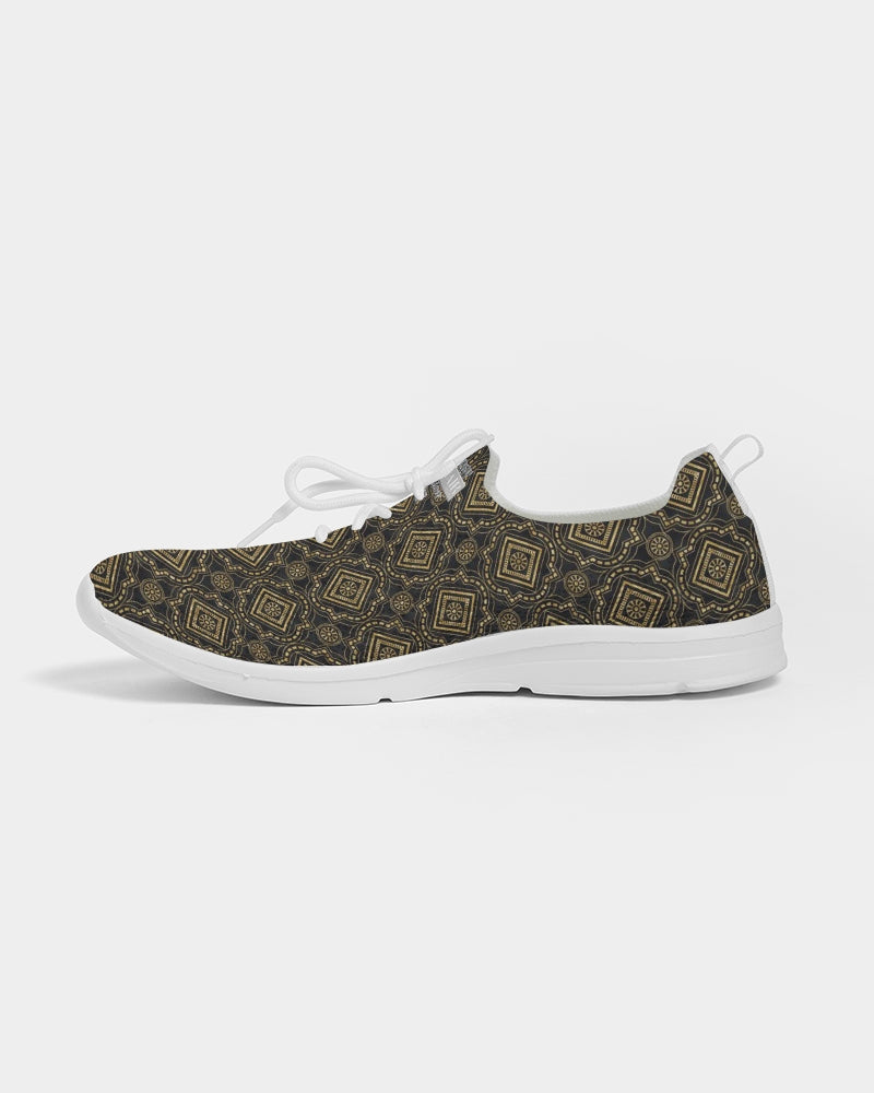 Brown Diamond pattern Men's Lace Up Flyknit Shoe