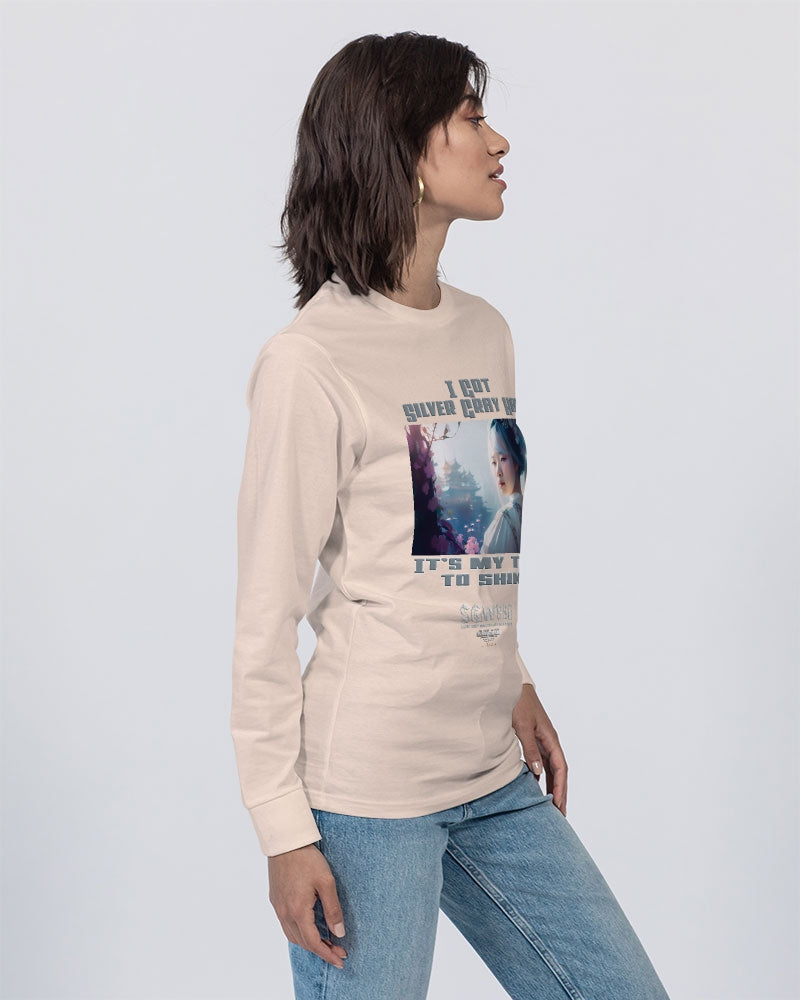 Asian sister with silver grey hair Unisex Long Sleeve Tee | Lane Seven