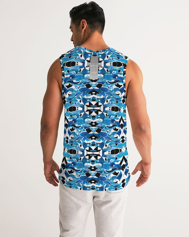 Blue Abstract pattern design Men's Sports Tank