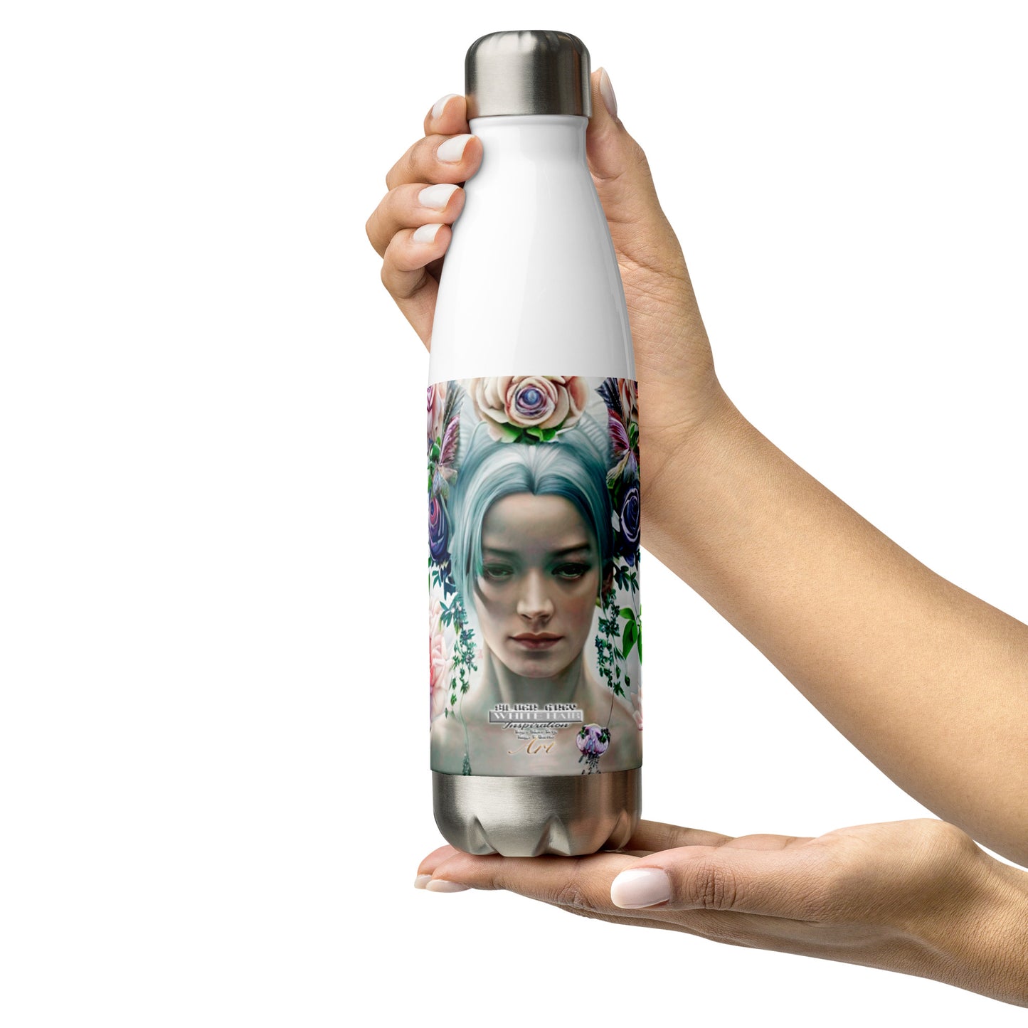 Silver grey, white hair inspiration Stainless Steel Water Bottle